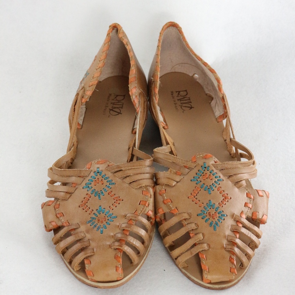 New RATIO Brazilian Leather Woven Strappy Sandals Sz 8 US Wmn - Picture 5 of 8